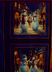 100% cotton Holiday Fabric “The Snowmen Dance” by MDG Fabrics