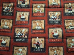 11 1/2 YDS LOT VTG 90’S COTTON FABRICS! SCHOOL, LIGHTHOUSES, CHEFS AND BRICKS!
