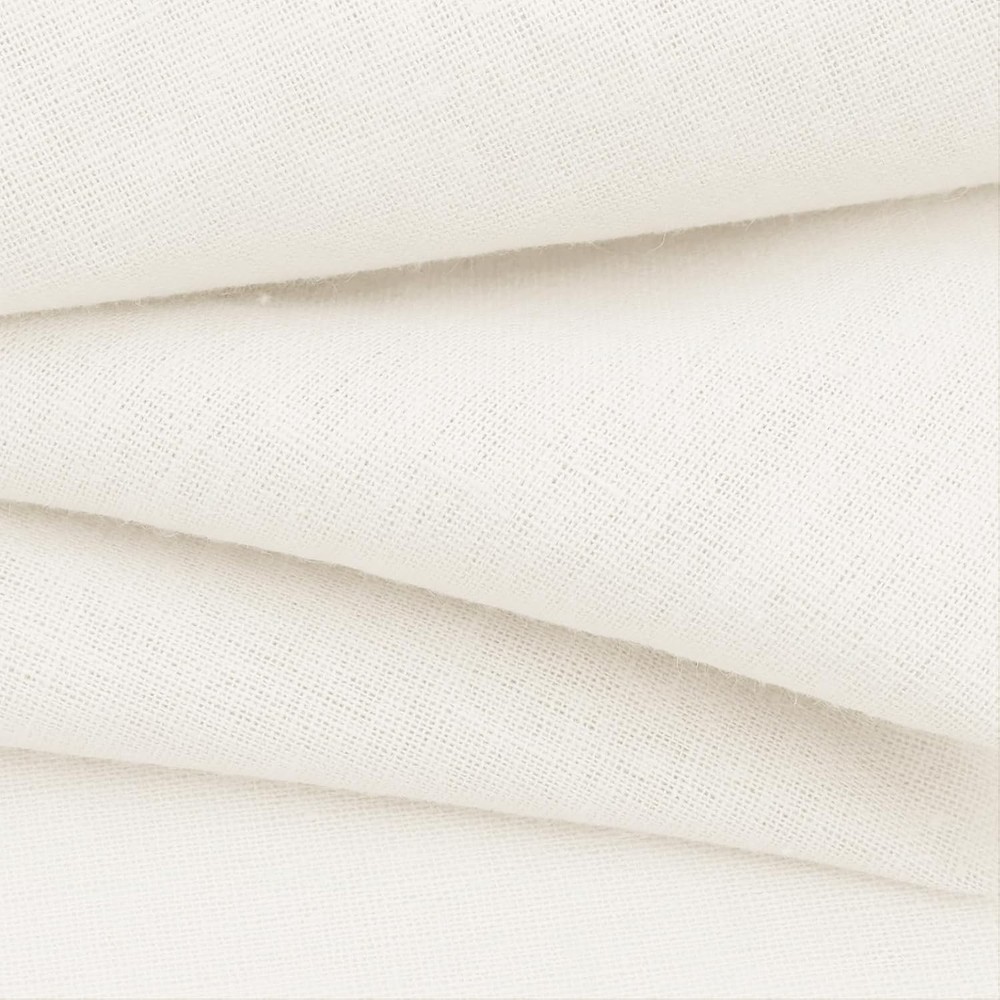 Linen Fabric by the Yard, 61 Inch Wide White Blend Cloth, 60% Linen 40%