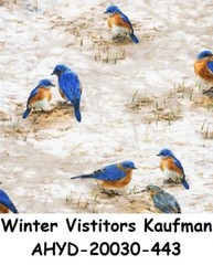 Winter Visitors cotton quilt fabric Kaufman AHYD-20222-254 FROST Grey snow
