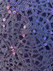 Harmony LAVENDER Foil and Sequins Open Weave Lace Fabric by the Yard – 10023