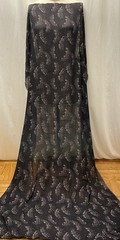 100% Silk Georgette Black Soft Purple Speckle Fabric 2.75 Yds Long 46″ Wide