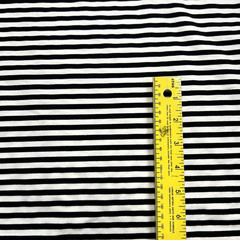 Jersey Black White 1/4″ Stripes R/P/S 60″ Wide Fabric Lot of 1 Yard & 25″ for $5
