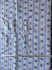 3+ Yards Vintage Flannel Fabric Farm cow Duck Cottage Pastel White Nursery