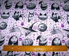 1 yd JACK SALLY ZERO Nightmare Before Christmas Characters on 100% Cotton Fabric
