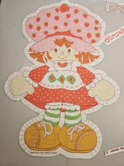 Vntg Fabric Panel Cut N Sew 20″ Strawberry Shortcake Doll American Greetings ’80