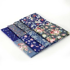 Mililanyo 8pcs 18x22inch Cotton Fabric Fat Quarters Daisy Design Dark Blue