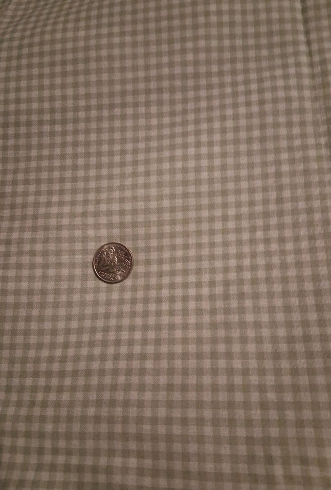 Light Green And White 1/8″ Gingham Checks Cotton Blend Fabric 94″ X 36″