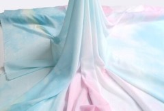 1 yard X 1.45 meter Ombre Chiffon Digital Shading Chiffon Fabric For Wedding
