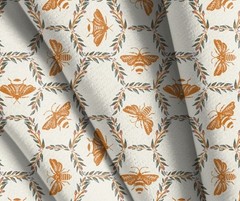 Season & Spice Bee Wreath AGF 26612 Cotton Fabric half yd cont cuts