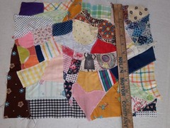 Unfinished Crazy Quilt Piece + More Fabric Scraps