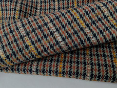 TWEEDY BALMORAL CHECK WOOL CASHMERE SILK BLEND OLIVE -BLUE -TAN MADE IN ITALY A9