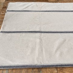 Grain Sack Fabric 56 x 105.5″ Grayish Tan With Black Stripes