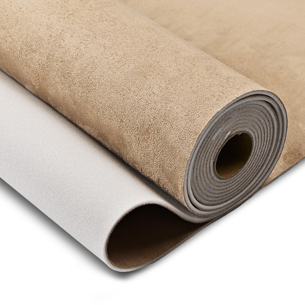 Hiksuky Suede Auto Headliner Fabric 96″ L × 60″ W with Foam Backing Beige In…