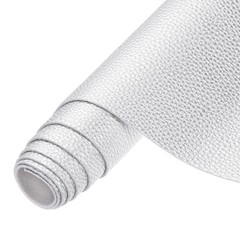 Faux Leather Fabrics, 54×36 Inch Waterproof PU Faux Leather(Silver Tone)
