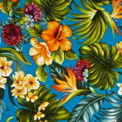 Perfect Hawaiian Print, Awapuhi-ula-ula, Melia & Kokio Pua on Teal, BTHY or BTY