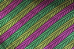 Neon Hot Pink Lime Green Lemon Yellow On Black 1/2 Yard. 100% Cotton