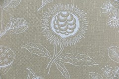 ZOFFANY CURTAIN FABRIC DESIGN “Botonique” 6.4 METRES LINEN ECRU ARCHIVE PRINTS