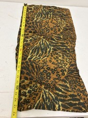 Animal Print Leopard/Jaguar Fabric Remnant, Brown/Black/Tan/Green Textile