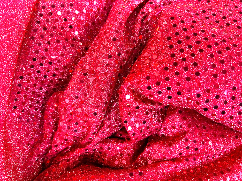 Red 1/8″ Round Sequins Fabric 44″ Wide By The Yard