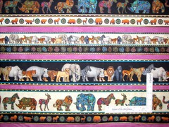 Serengeti Animals Safari Stripe Cotton Fabric QT Quilting Treasures By Yard