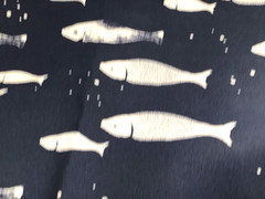 Navy Fish Outdoor Fabric Upholstery Pillow Deck Chair Cushion 2.5 Yard Lot