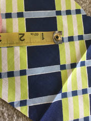 Fabric Lime Green and Navy Blue Color Striped Check Cotton 35″ Wide 20″ Long