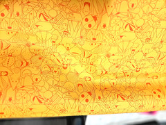 Designtex Beguiled Mustard Frog Funky Animals Vinyl Upholstery Fabric
