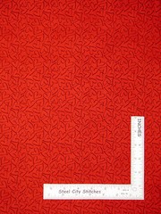 Valentine Heart Toss Gray Outline Hearts on Red Cotton Fabric Stof #511 ~ YARD