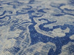 P Kaufmann CARPET BAG INDIGO Blue Floral Damask Print Drapery Uph Fabric