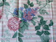 ARTHUR SANDERSON FABRIC~1989~English Garden UK~PINK WHITE STRIPE~Large Floral~