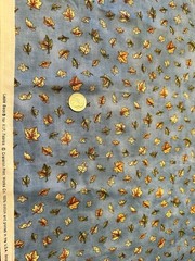 VTG Lite Blue Background Fall Maple Leafs ©️Leslie Beck VIP Cranston 37” X 43”Yd
