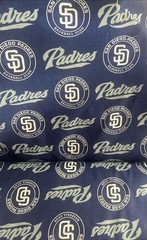 San Diego Padres MLB Blue White 60”Cotton Fabric By The Half Yard