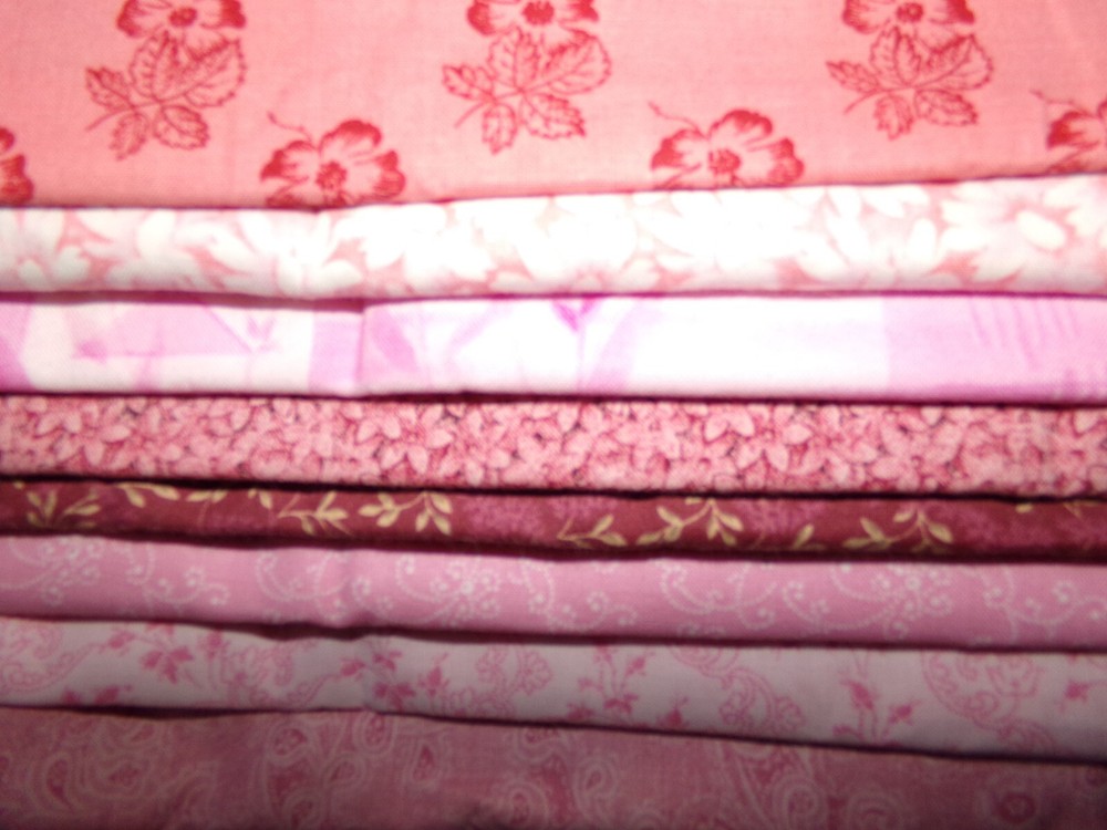 PINK rosy MAUVE FLOWER TONALS leaves COTTON Fabric U-PICK see 4 info 1/2 YD BTHY