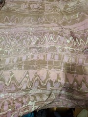 2.5 Yds Vintage Estate Batik Velvet Fabric 100 X 42 Magenta Blue Lavender Purple