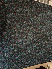 Vintage Calhoun Dinosaur Sports Fabric 38×40 Black Purple Green 90s Novelty