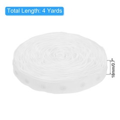 4 Yard Snap Button Tape Press Round Button Plastic Sewing Tape, White