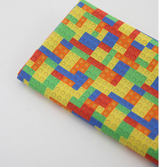 Vivid Lego Block Patterned Fabric made in Korea By the Half Yard