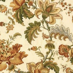 Vintage Mill Creek Floral APRICOT Cotton Drapery Curtain Pillow Fabric 1.625 YDS
