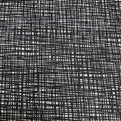 Fabric By The Yard Black And White Abstract Crosshatch Polyester Upholstery