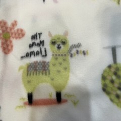 PASTEL LLAMAS On White Soft Fabric 60”x80” Joann’s Linens Style #47817 Anti-pull