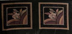 6 Alan Naness Original 1984 Black Peach Lily Pillow Squares 19 x 22” Free Ship