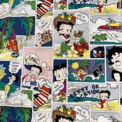 Betty Boop I Need A Vacation FQ OOP Cotton Fabric 23” By 21” Prewashed