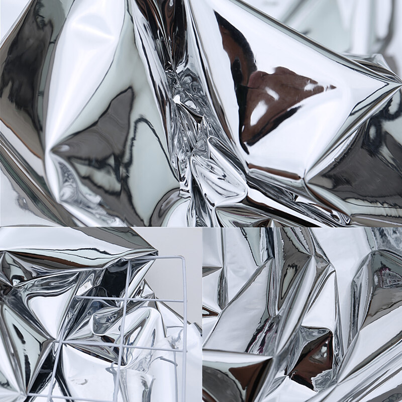 Double-sided Silver Mirror Composite Reflective Fabric DIY Costumes 50CMx137cm