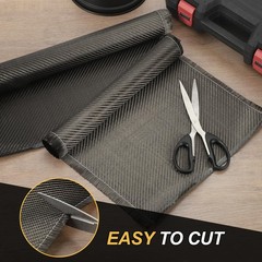 Black Carbon Fiber Fabric Cloth Sheet 2×2 Twill Weave 3K 220g 2 FT x 8 Inch