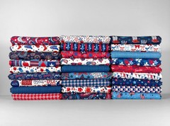 Patriotic Minis Americana Ice Cream 6061 W 4th Fabric Half yd cont cuts
