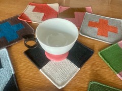 9 Alexander Girard rug samples textile maharam mid century modern coasters eames