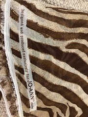 Jo-Ann Fabric 128 x 56 inches piece-56-Wide Brown & Cream Sheer Zebra Print