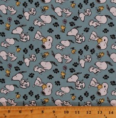 Cotton Snoopy Woodstock Peanuts Comics Characters Fabric Print by Yard D469.21