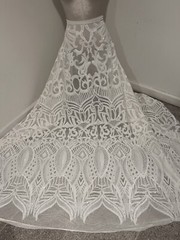 White 4way stretch sequin Lace fabric 50” Width Sold By The Yard